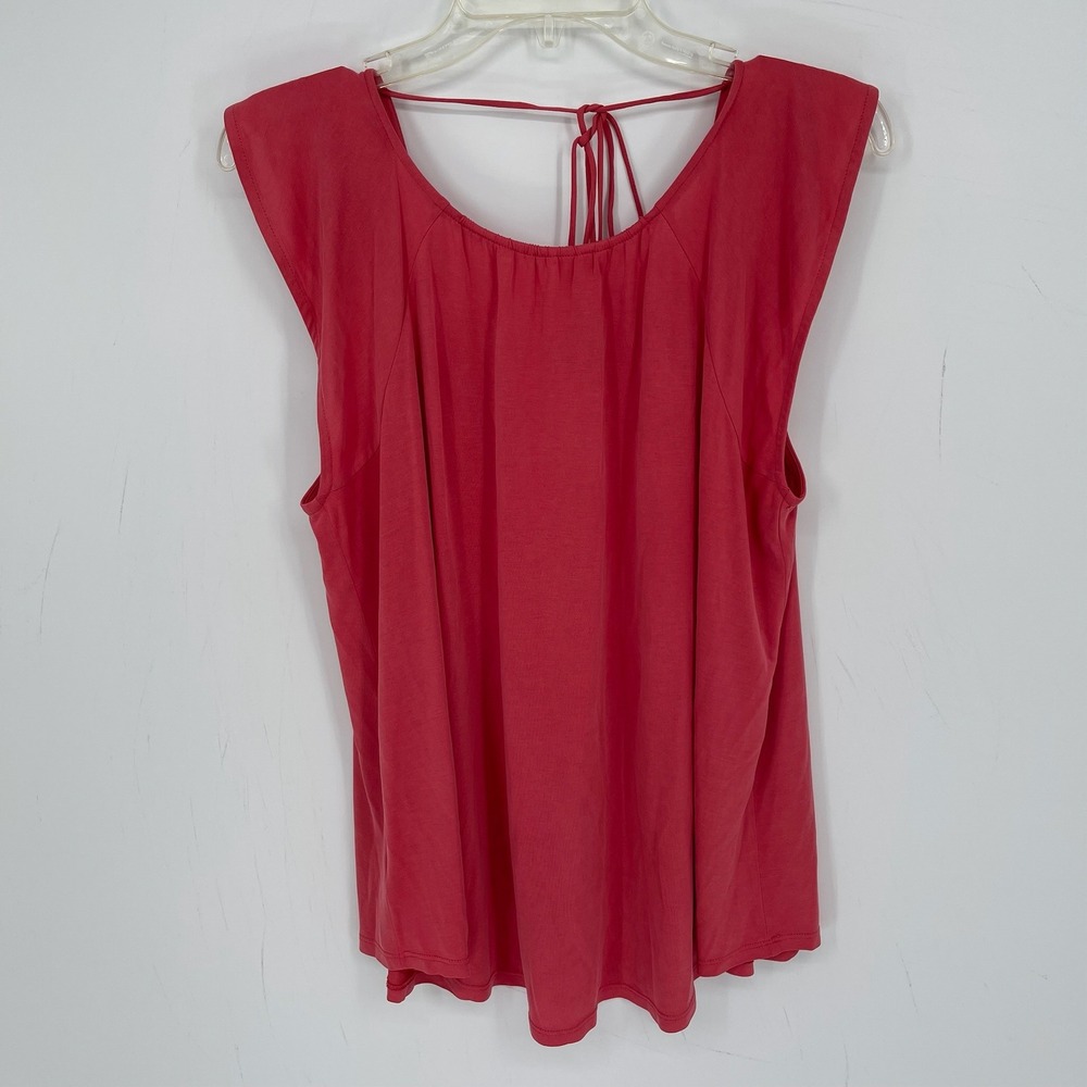 LOFT Women's Pink Ruffle Back Tassel Tie Knit Top Size Large